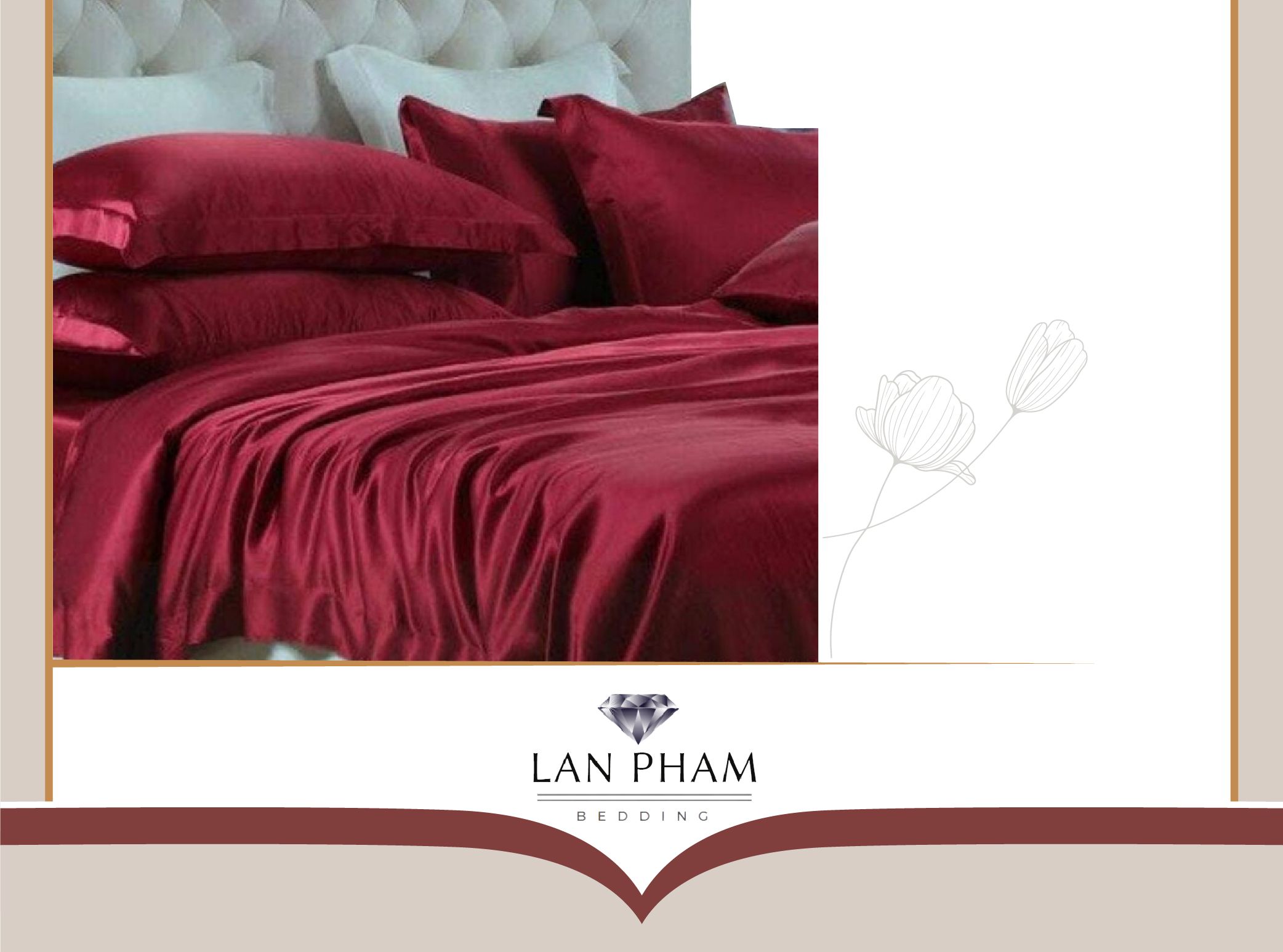 ( Lụa Loại 1) Ga - Drap Giường Lẻ Phi Lụa Màu Đỏ Đô Lan Pham Bedding Mềm Mại, Êm Ái
