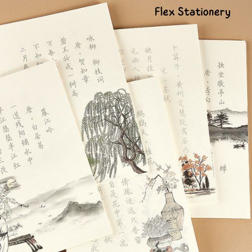 Set 50 tờ giấy luyện viết tiểu khải, thơ đường, luyện viết chữ hán theo mẫu có sẵn