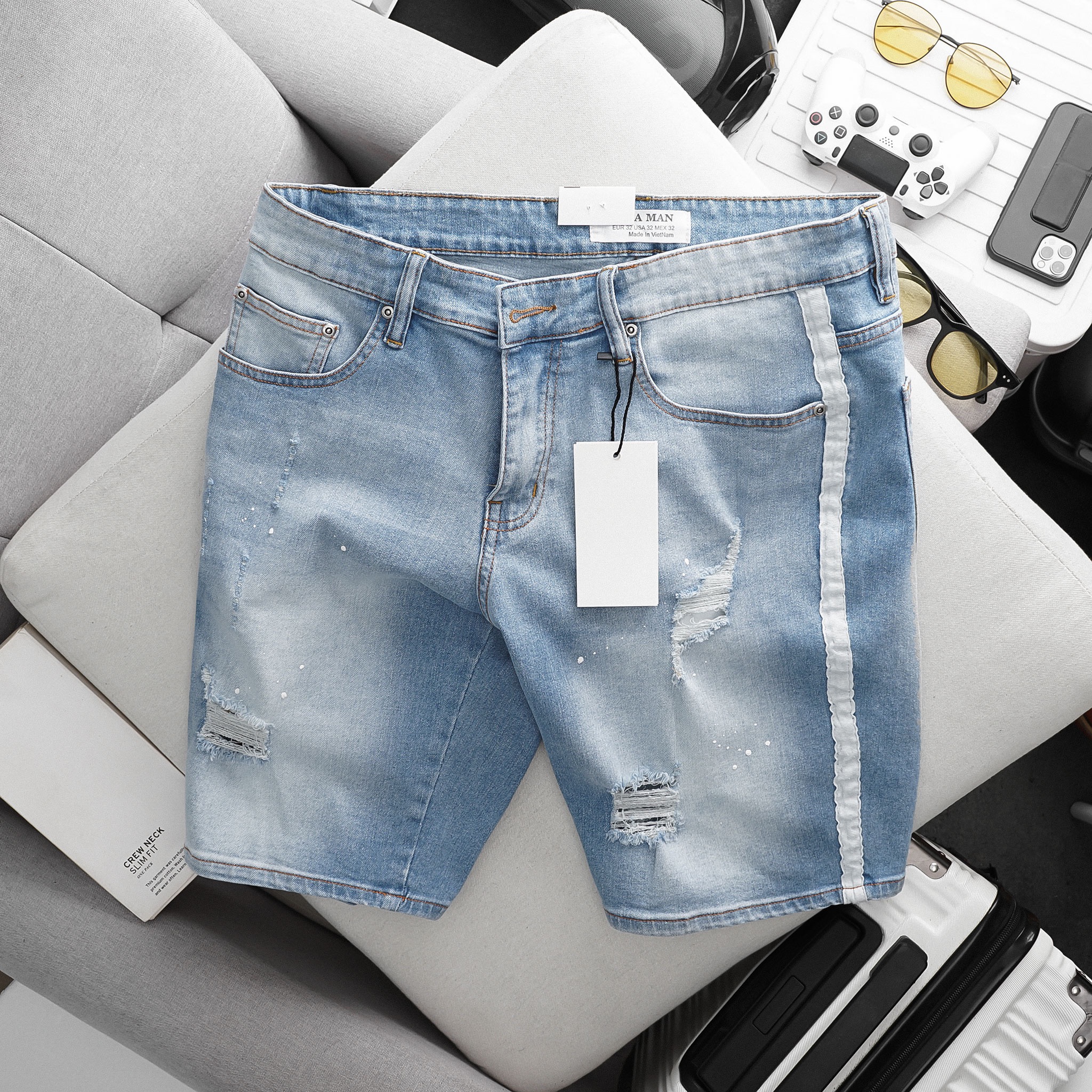 Quần short nam kaki jean nhiều màu hàng xuất dư xịn chất thun co giãn - short nam cao cấp