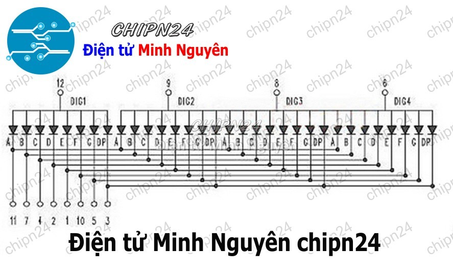 [1 con] (F23) Led 7 Đoạn 0.56 inch 4 Số Dương chung (Sáng Đỏ)