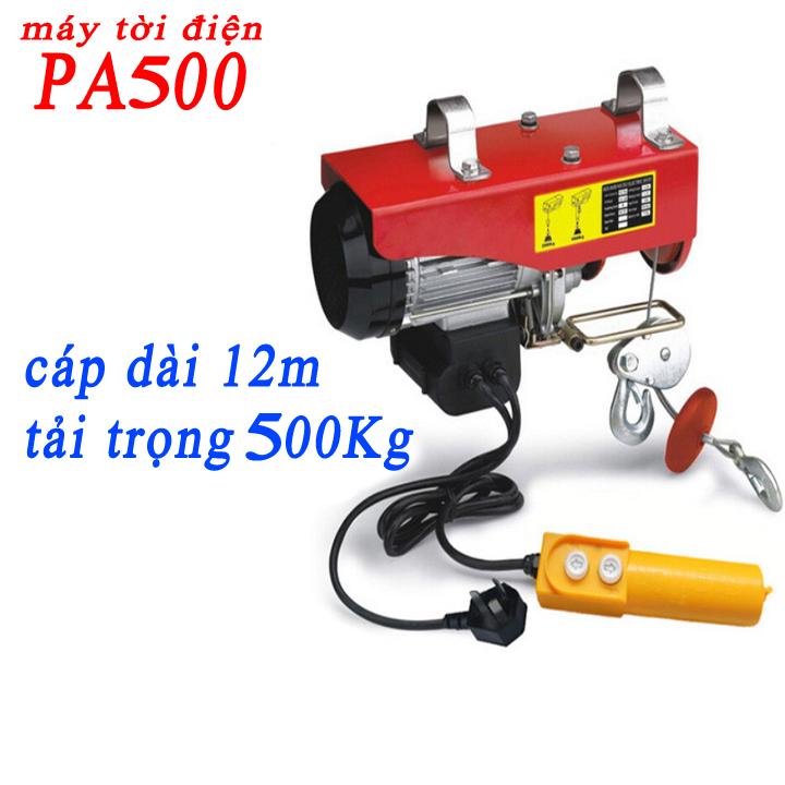 máy tời điện PA500 tải 500kg cáp 12 mét