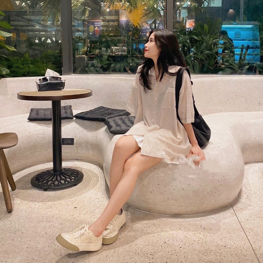 Áo sơ mi nữ ngắn tay áo kiểu nữ form rộng kẻ caro chất xốp đẹp hàng cao cấp PANOSI - A123