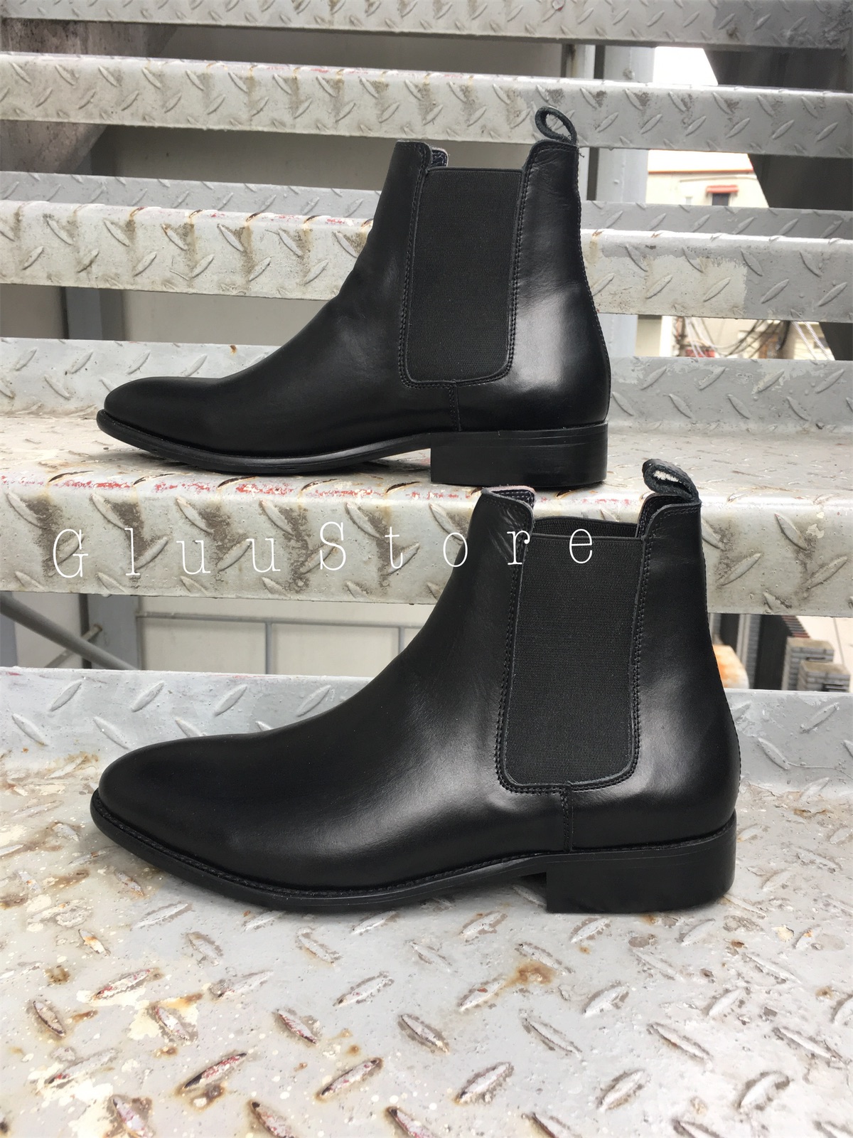 Giày da nam Chelsea Boots da bò thật Đế Phíp Gỗ Plus 2020