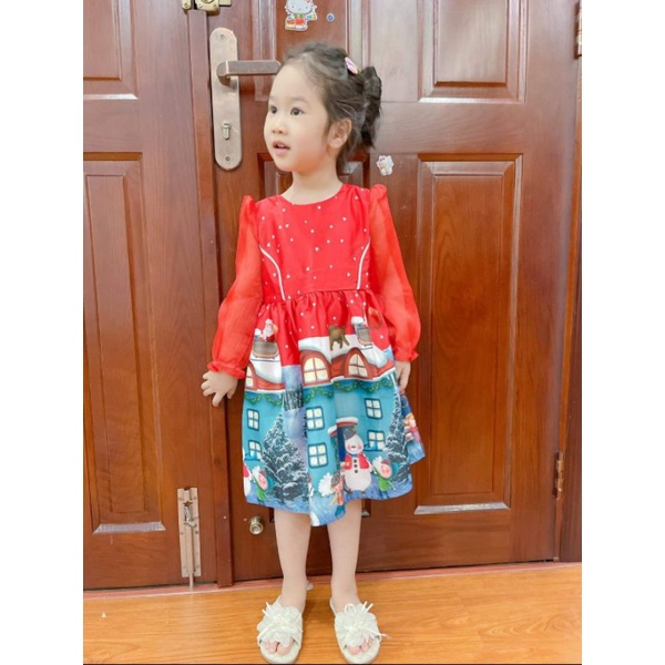 Váy Đỏ Jingle Bells Oli River Kids Cho Bé
