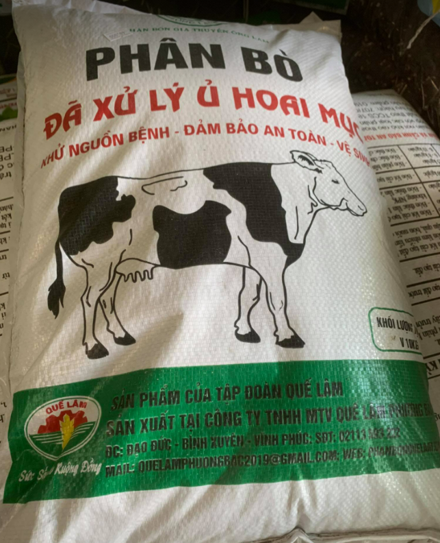 Phân bò đã xử lý ủ hoai mục bao 10kg