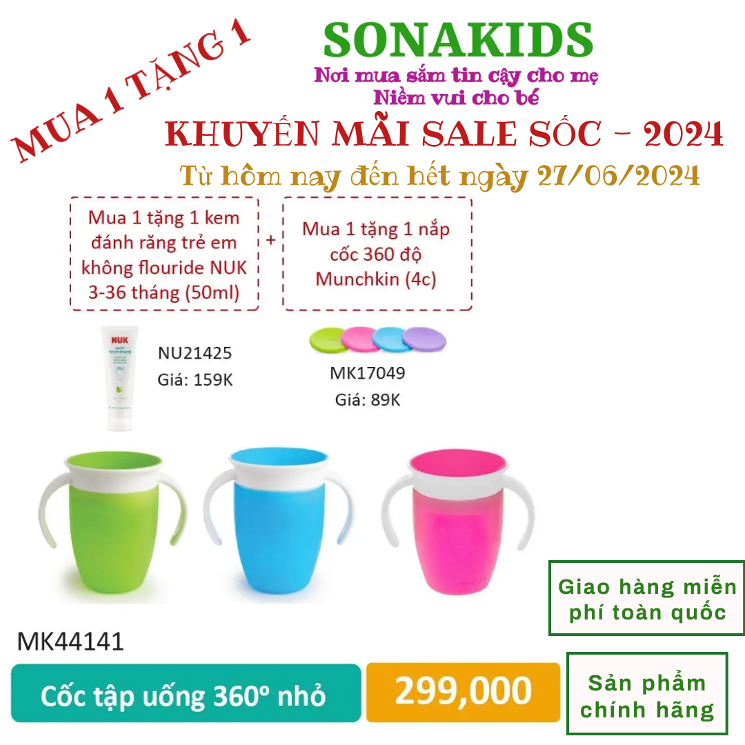 CỐC TẬP UỐNG 360 ĐỘ NHỎ MUNCHKIN (207ML) - MK44141