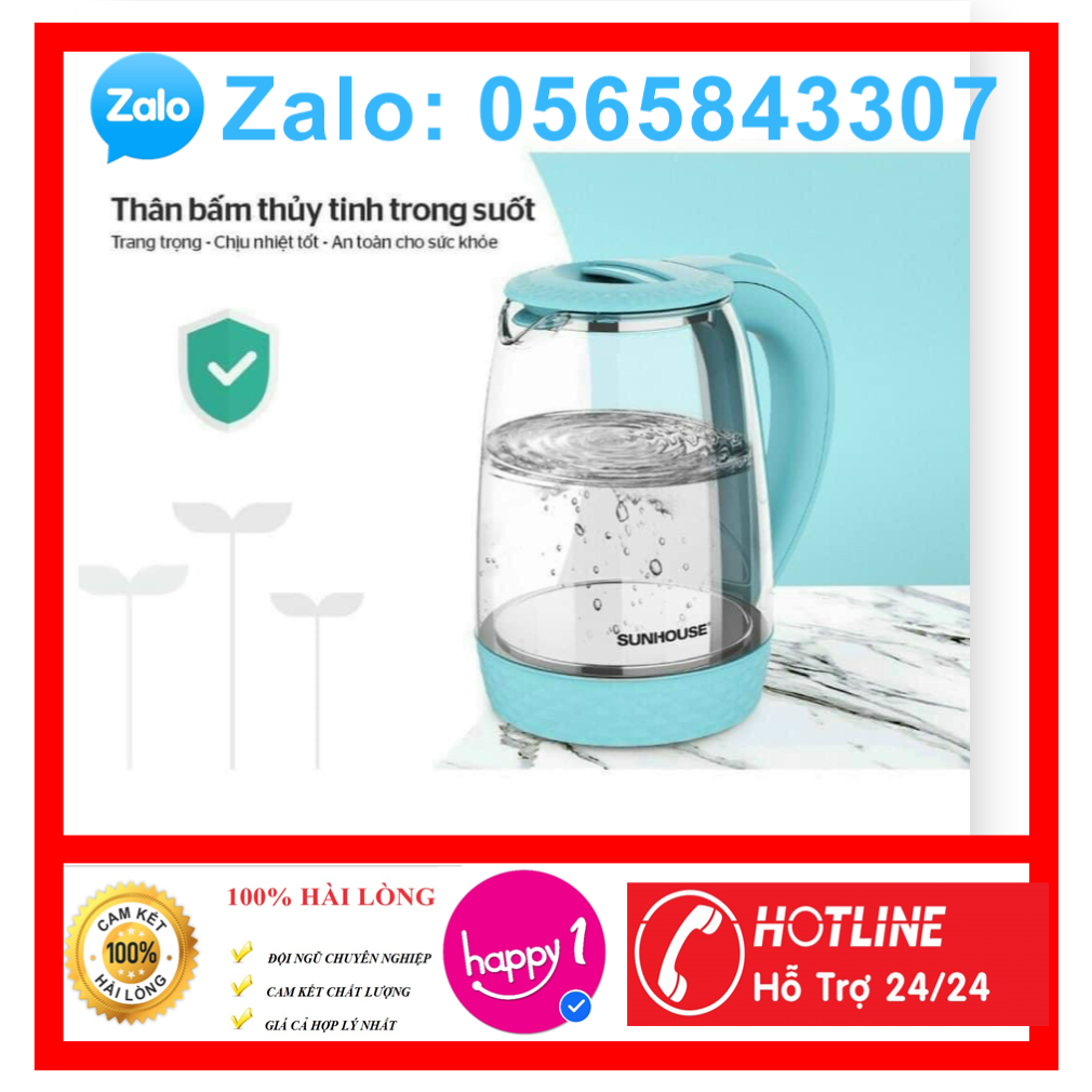 Ấm siêu tốc thủy tinh 1.8 l kaw - hàng khuyến mãi ensure