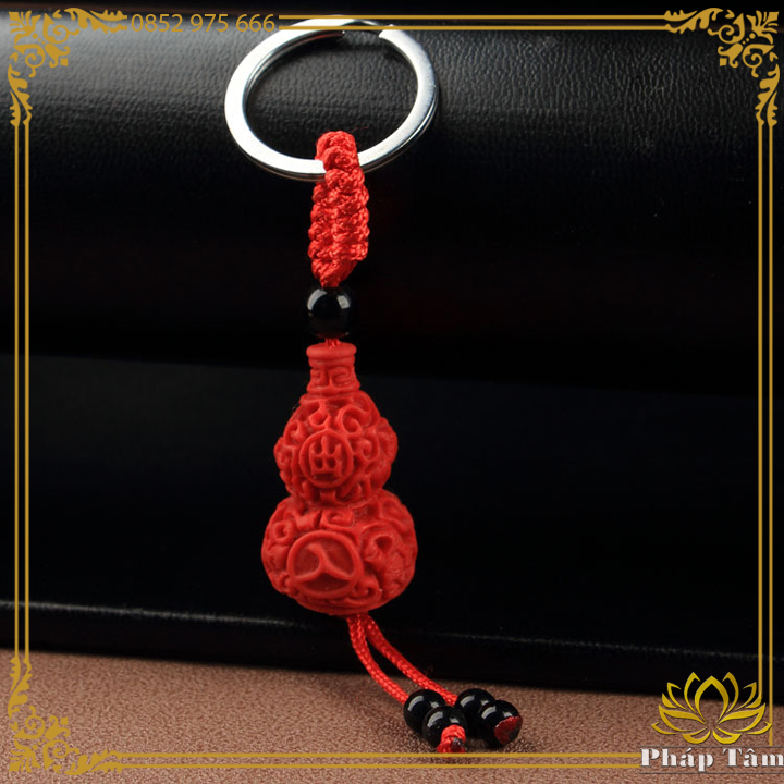 Móc Khóa Hồ Lô Tài Lộc Đá Chu Sa Trừ Tà - Pháp Tâm