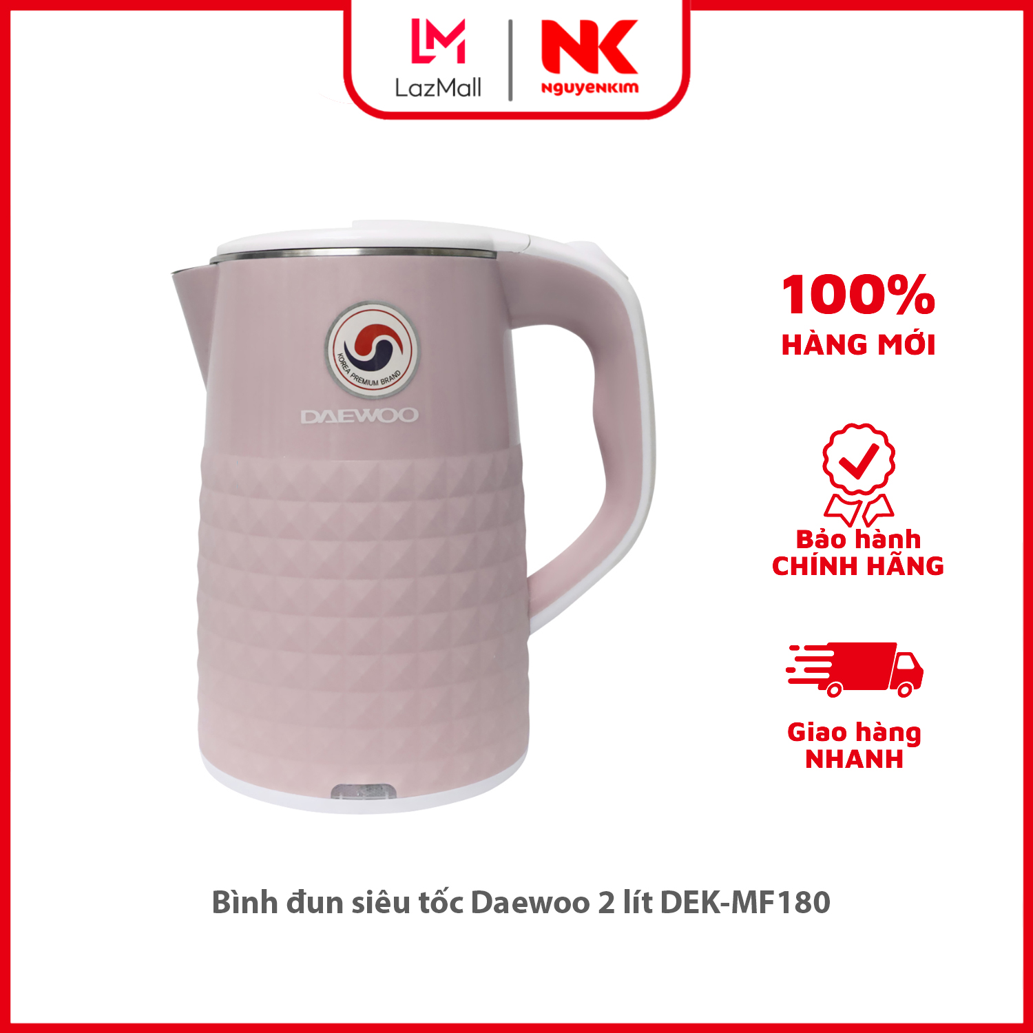 Bình đun siêu tốc daewoo 2 lít dek-mf180
