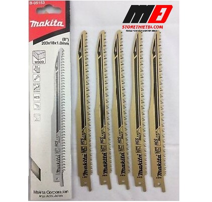 [HCM]Lưỡi cưa kiếm cắt gỗ 203x18x1.0mm Makita B-05153 (1 Lưỡi)