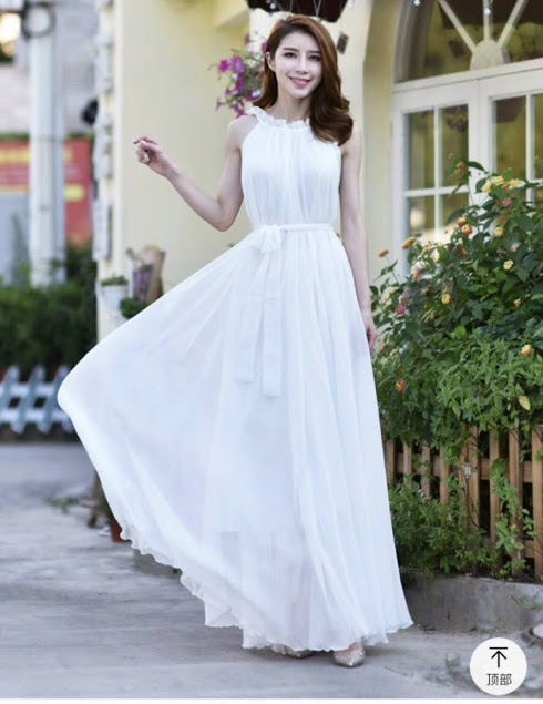 [HCM]ĐẦM MAXI CỔ YẾM THẮT DÂY EO ĐẦM ĐI BIỂN