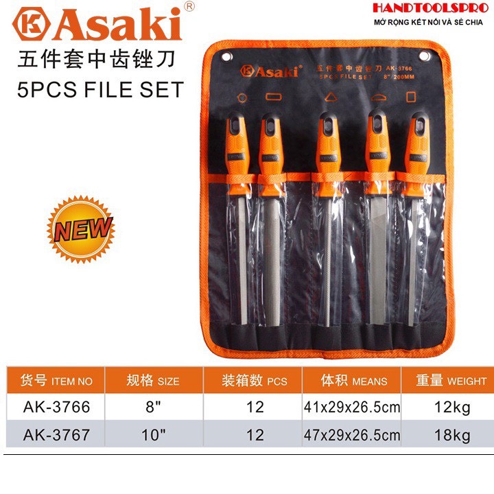 Bộ giũa sắt Asaki AK-3766,bộ dũa sắt Asaki AK-3767 5 chi tiết và 8 chi tiết,dũa mài kim loại,bộ dũa thô,bộ dũa mài,dũa vuông,dũa lòng mo,dũa gỗ,dụng cụ mài dũa,bộ giũa thép,bộ giũa cơ khí