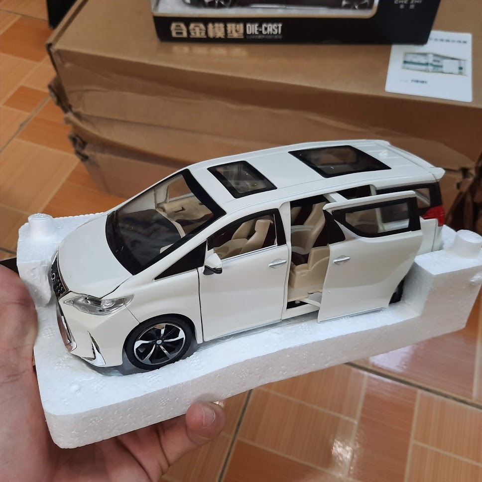 Xe mô hình ô tô Lexus LM300H tỉ lệ 1:24 bằng kim loại mở các cửa có âm thanh và đén sáng