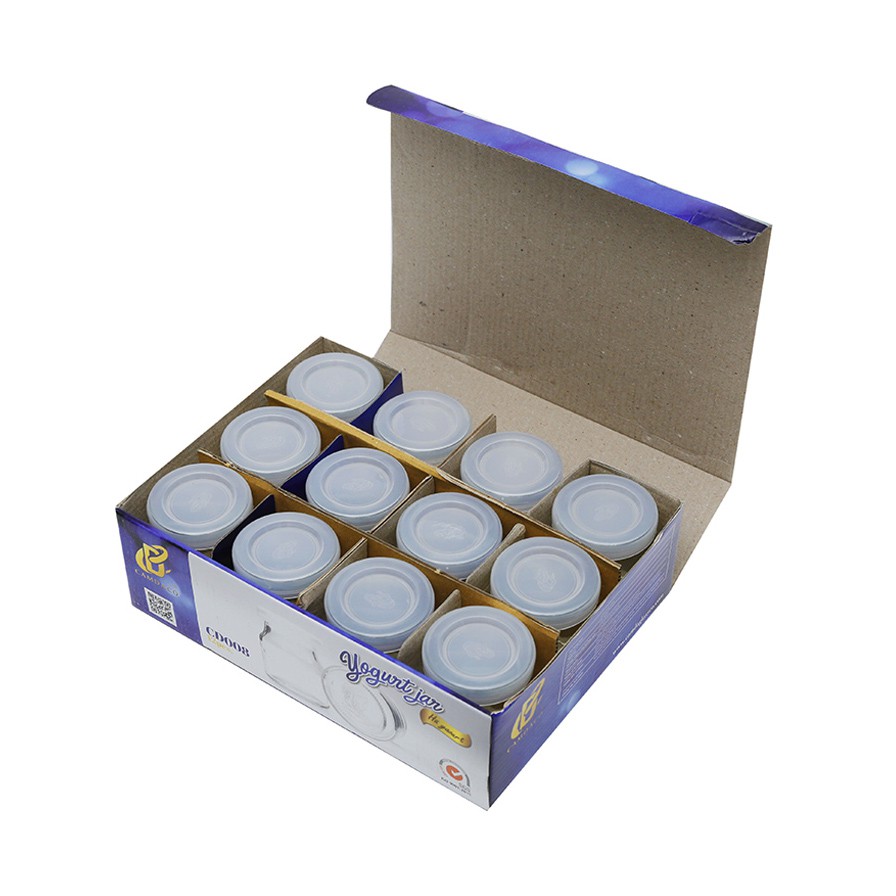 Bộ 12 hủ làm sữa chua_ Yogurt ( thủy tinh Kèm Nắp )
