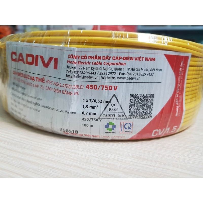 dây điện đơn cadivi CV 1.5