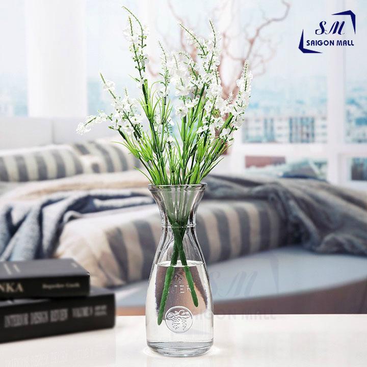 [HCM]Bình Bông Lọ Hoa Thủy Tinh Eo Nhỏ - Bình trồng cây thủy canh + Tặng kèm dây sơ dừa trang trí