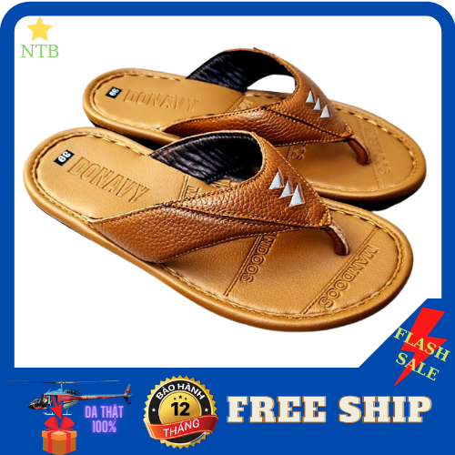 [HCM]DÉP XỎ NGÓN NAM THỜI TRANG DA BÒ CAO CẤP