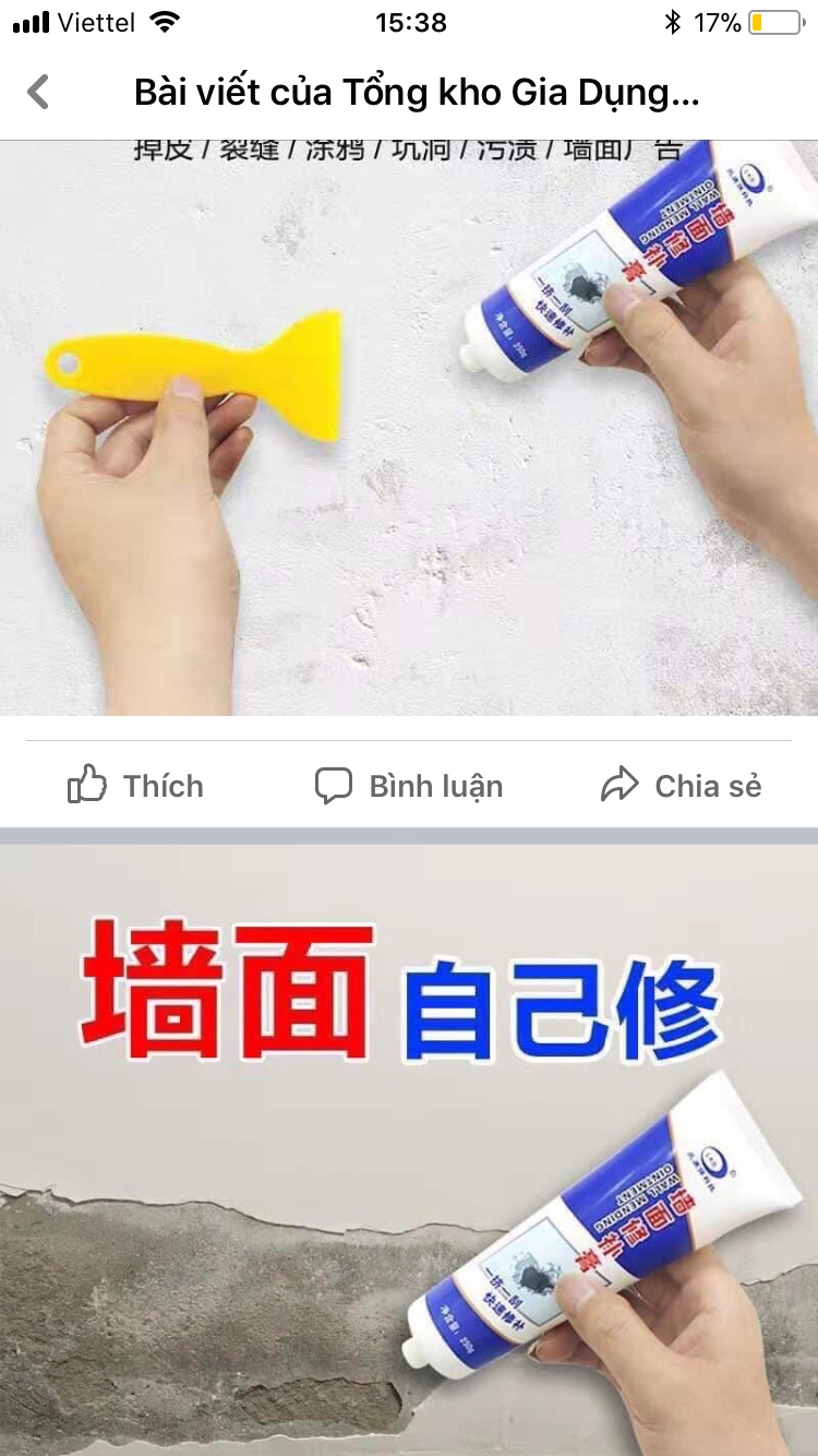 Keo vá tường siêu tốc