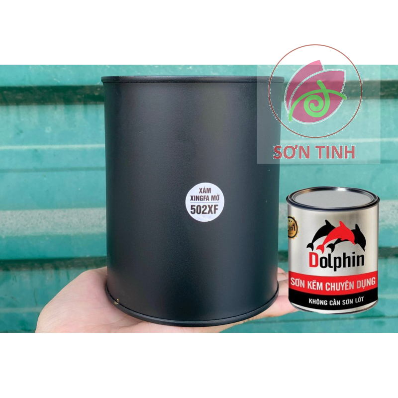Sơn sắt mạ Kẽm 1k Dolphin nhiều màu (3 trong 1) - Lon 400gr