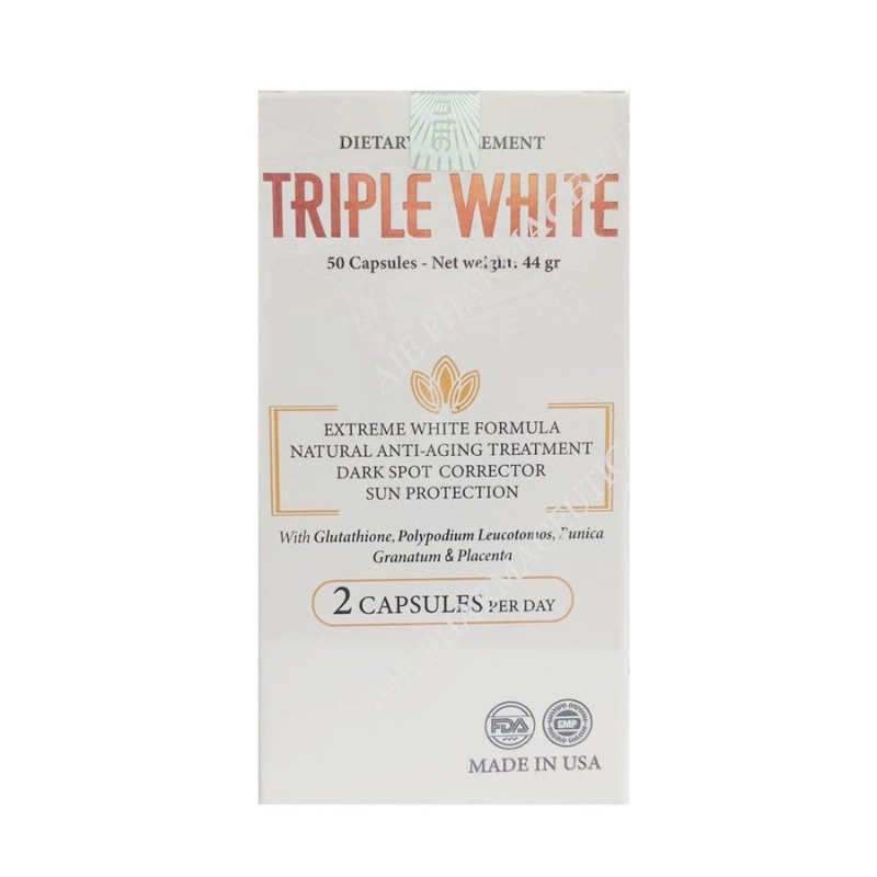 Viên Uống Hỗ Trợ Trắng Da Triple White (Mẫu mới)