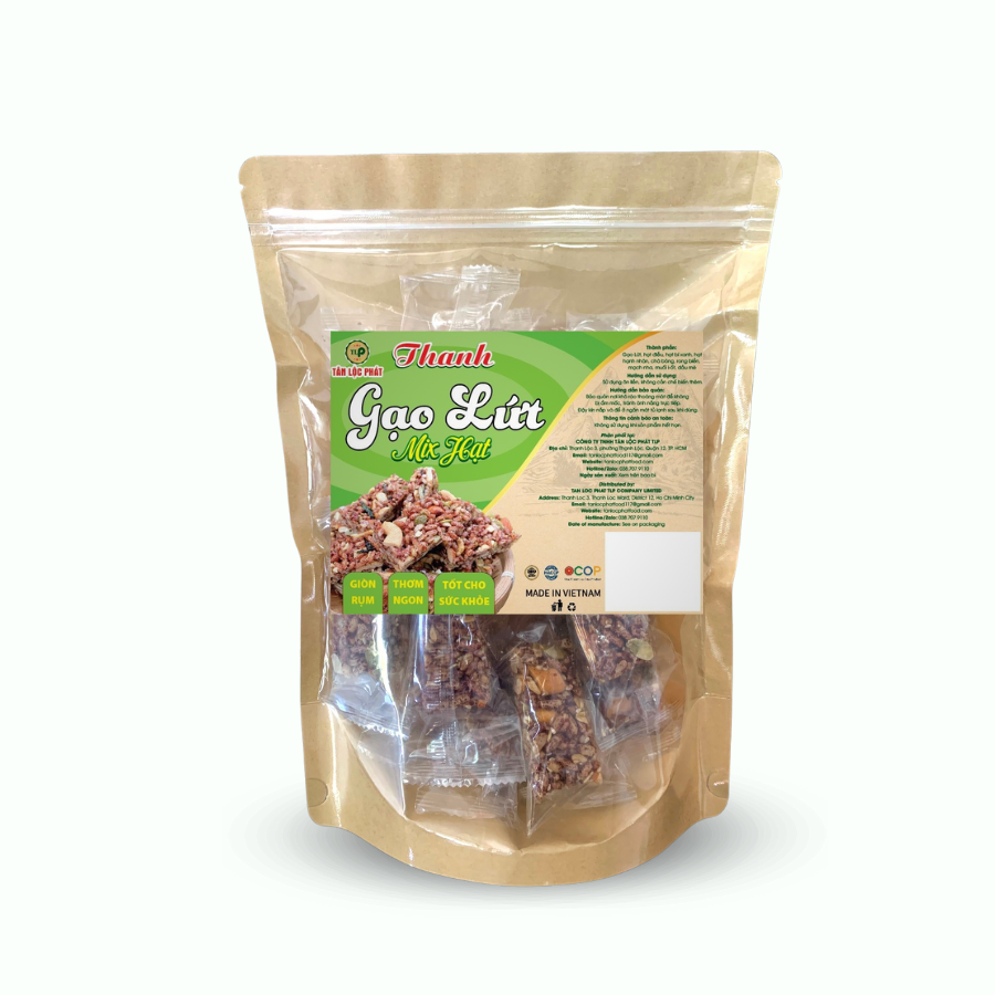 THANH CƠM GẠO LỨT TÂN LỘC PHÁT - BỊCH 500G