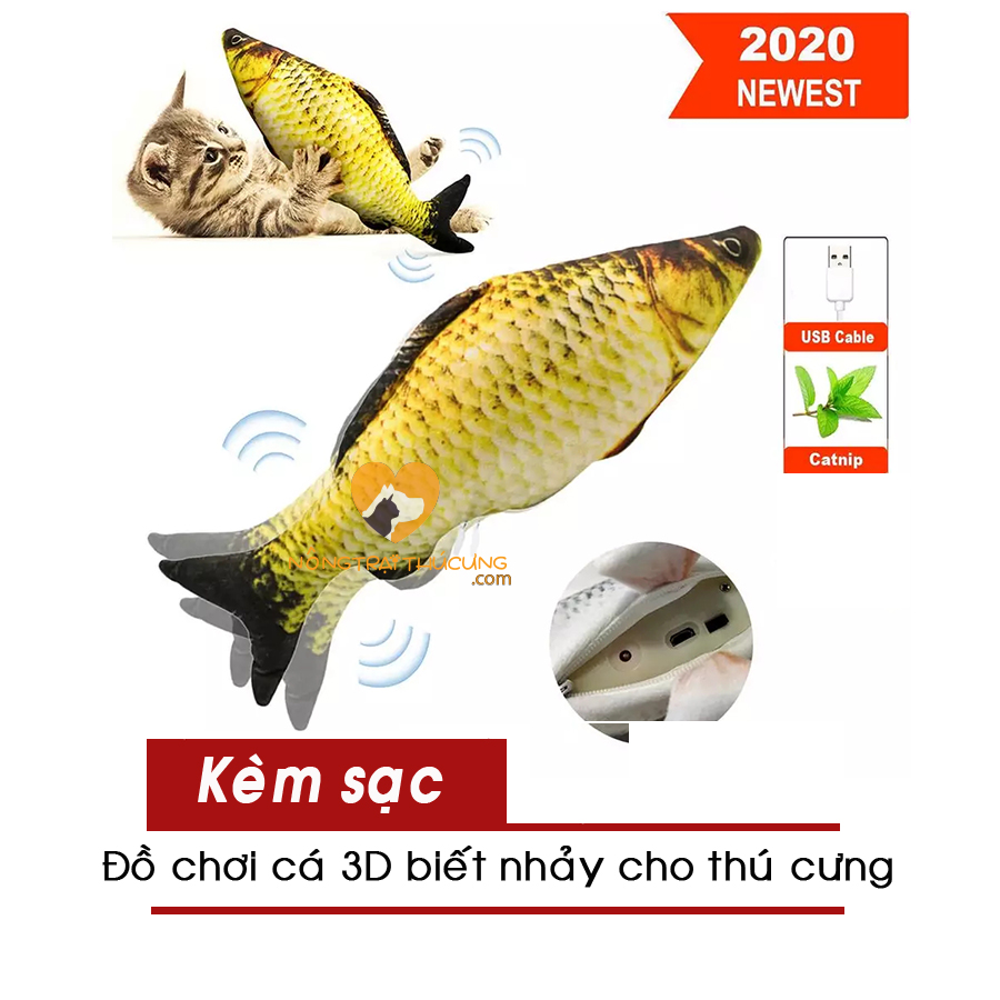 Đồ chơi cá nhảy/ cá giãy đành đạch cho thú cưng -