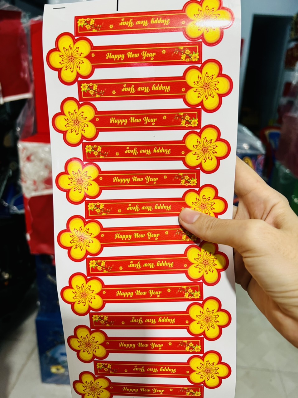 tem nhãn tết nhiều mẫu combo 30 con tem