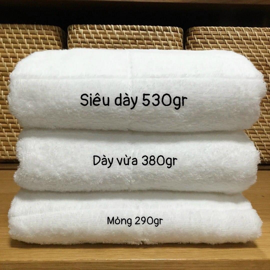 Khăn tắm trắng MJ khách sạn, Nặng 380g