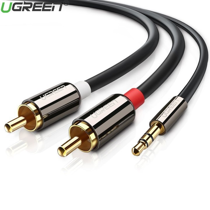 Dây audio 3.5mm ra 2 đầu rca dài 2m ugreen av116 - 10584 - hãng phân phối chính thức