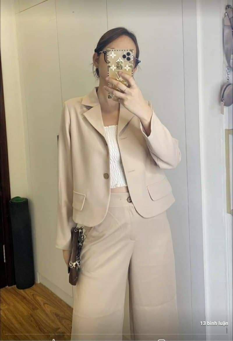 áo khoác blazer dáng ngắn 2 lớp