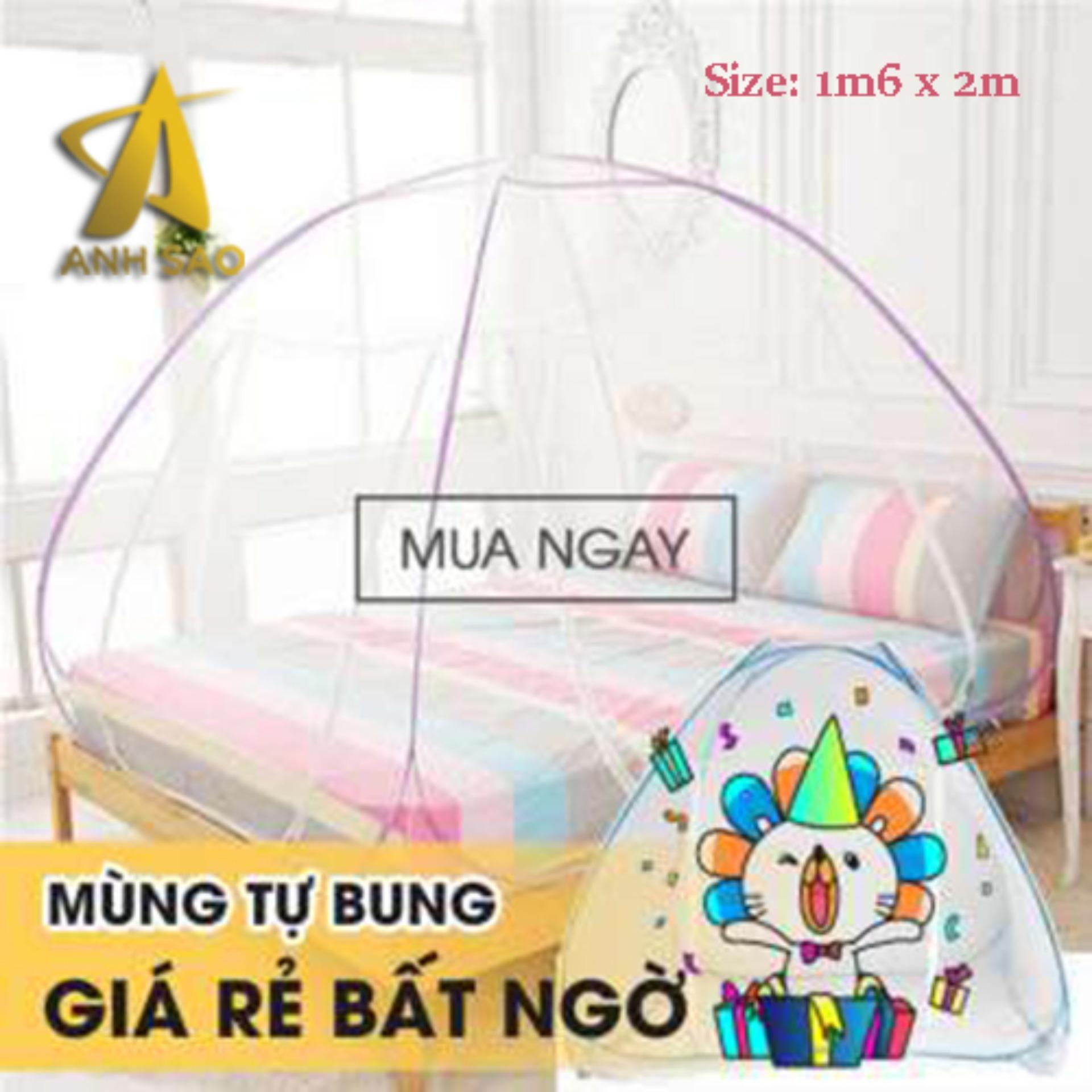 MÙNG CHỤP TỰ BUNG CAO CẤP ÁNH SAO - 1m6 x 2m - Giao màu xanh da trời hoặc trắng