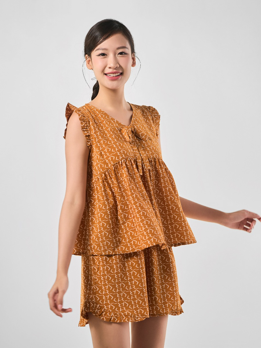 WINNY - Bộ đồ lụa sát nách quần sooc mặc nhà 2MNSA23028B