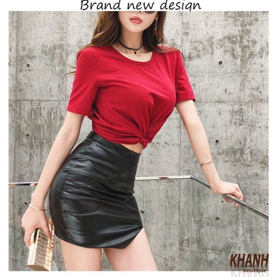 Áo xoắn eo tay ngắn, chất lụa đẹp mê 11435-2 ( MÀU ĐEN )