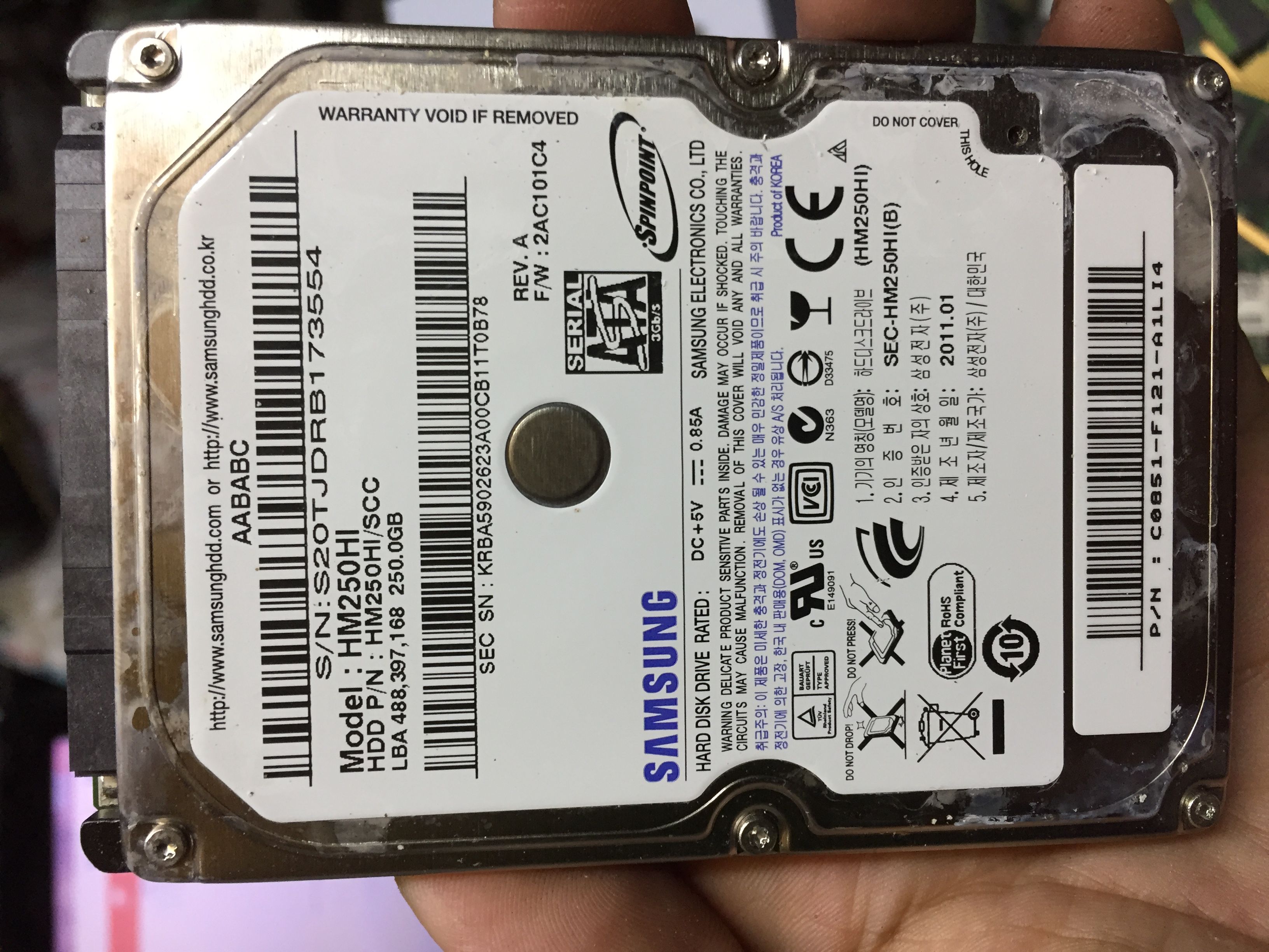 HDD 250g Sata digital drive tray