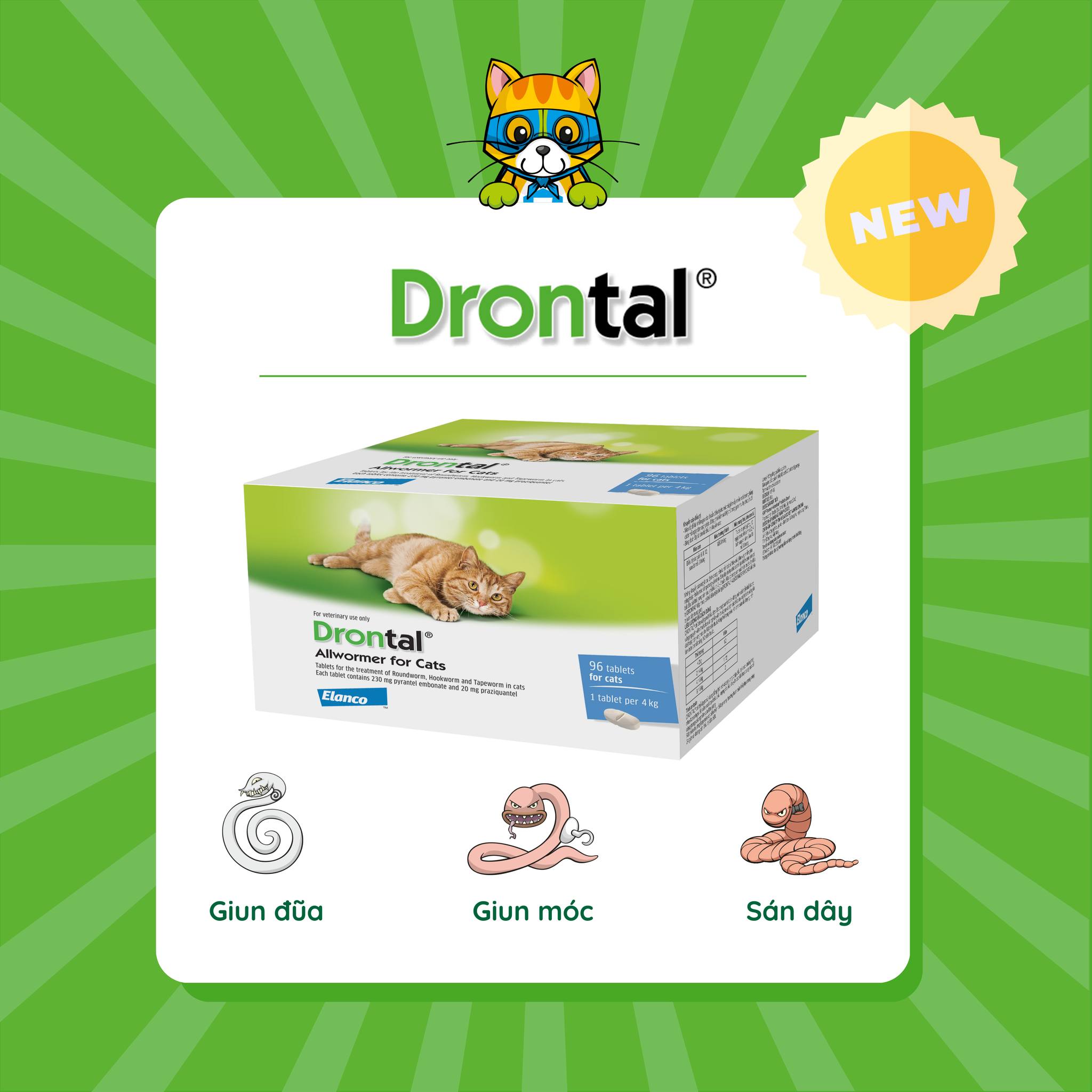 Viên sổ giun cho chó mèo Drontal
