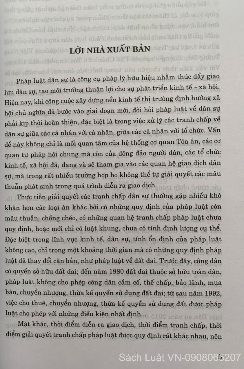 Pháp luật dân sự và thực tiễn xét xử (tái bản lần thứ sáu, có sửa chữa, bổ sung)