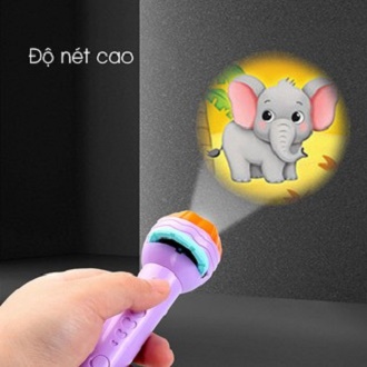 Đèn Pin hình chiếu 3D thông minh 24 -48 hình cho bé sẵn pin