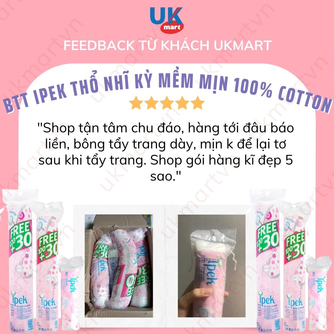 Combo of 5 Ipek Makeup Remover Cotton Pads 80 Pieces