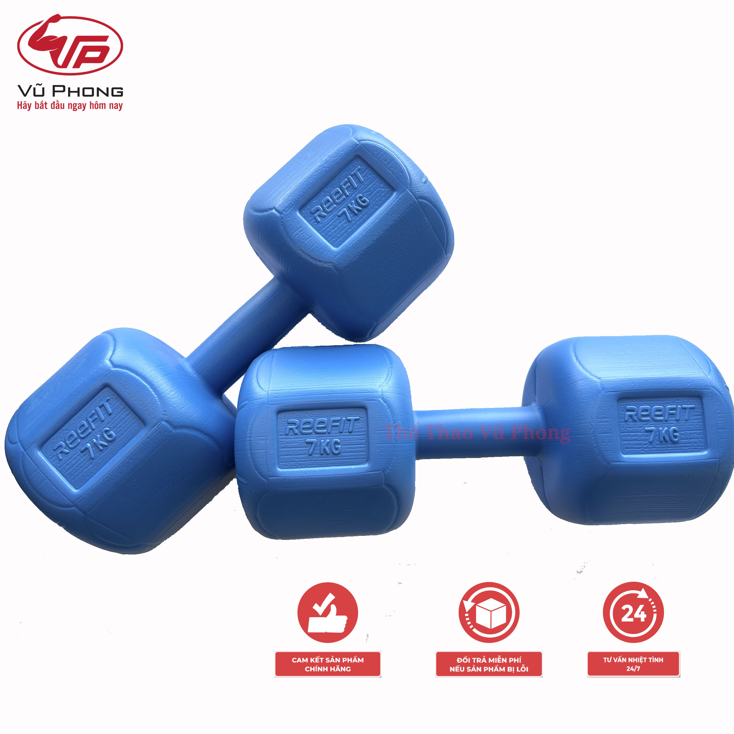 Bộ 2 Tạ Nhựa Bát Giác 7KG (Đã Có Ruột) (gồm 2 tạ 7kg, tổng 14kg)