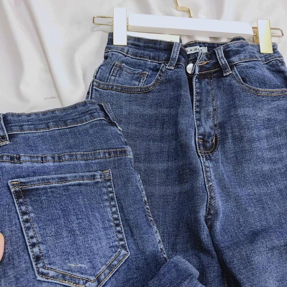 Quần jeans nữ ôm giãn rách đùi cá tính AD22