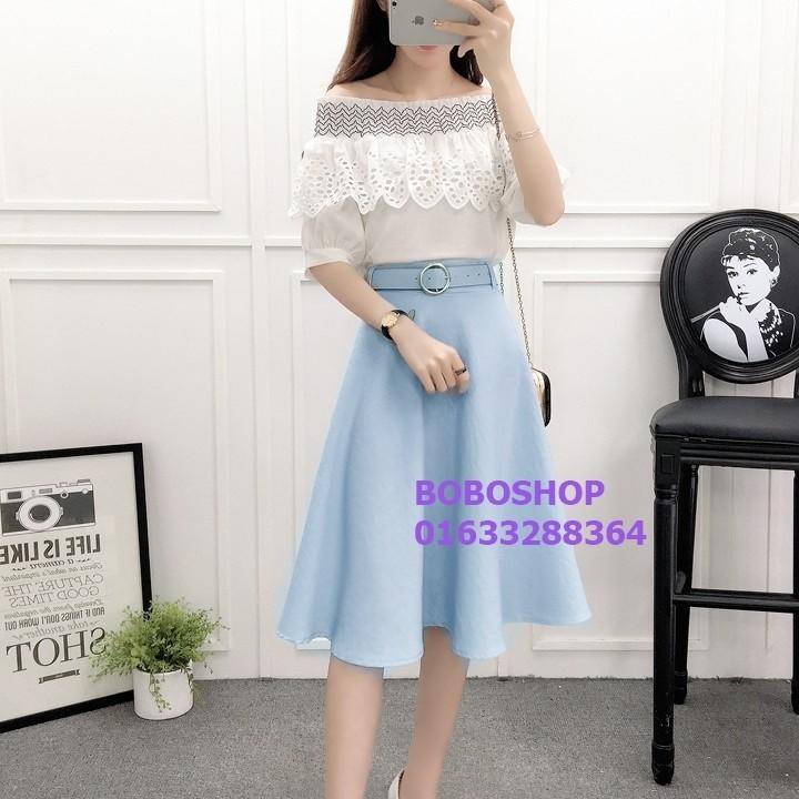 [HCM]Chân váy xòe kèm belt