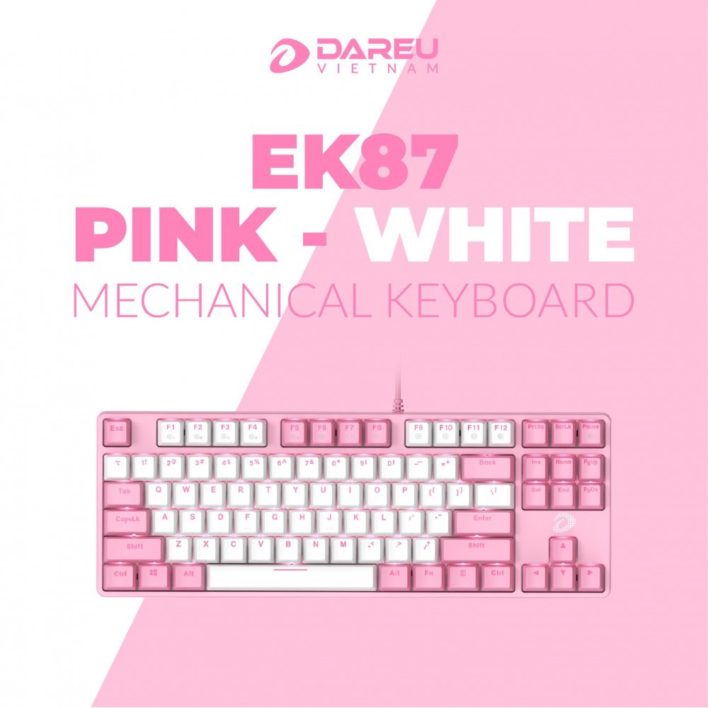 Bàn Phím Cơ Dareu EK87 Pink White  - Hàng