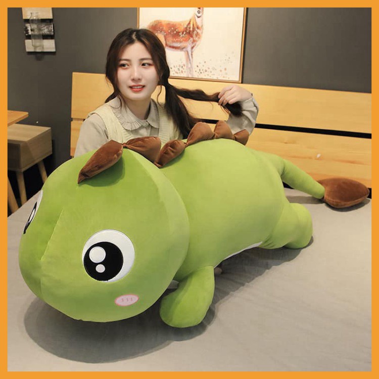 Gấu bông to khổng lồ thú nhồi bông khủng long đuôi tim gối ôm hình thú giá tại xưởng 65cm