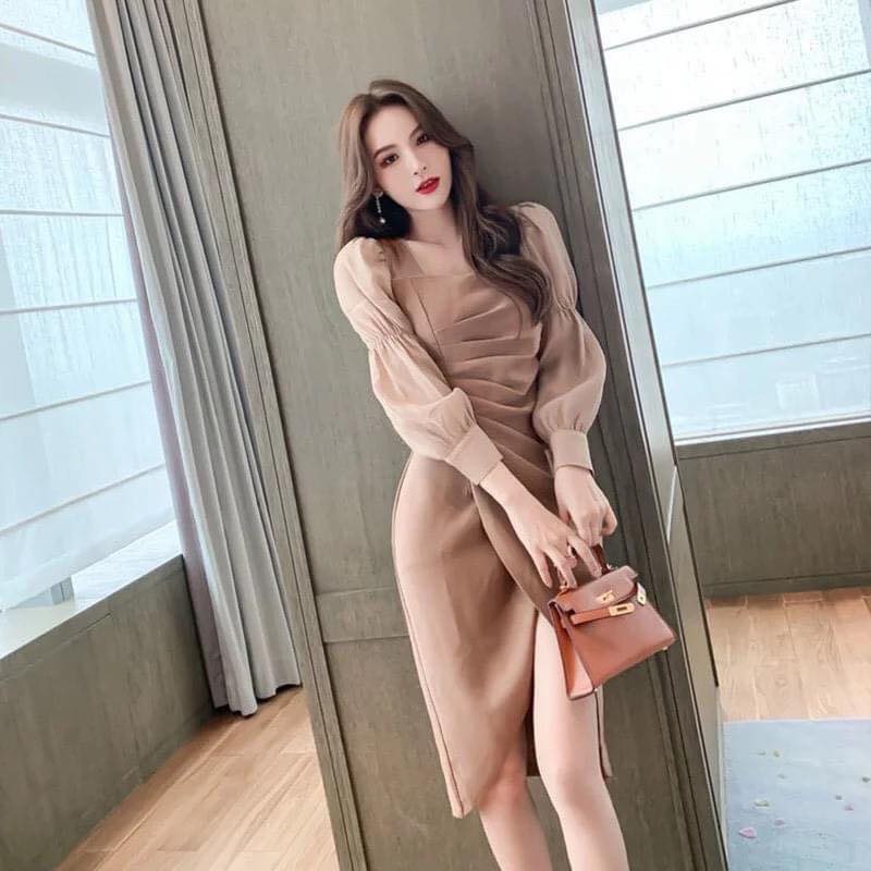 [HCM]Đầm dự tiệc đính kim sa xẻ tà cao cấp