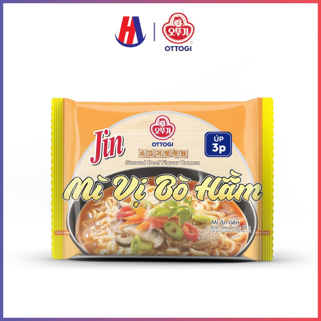 Mì ăn liền jin vị bò hầm ottogi 70g