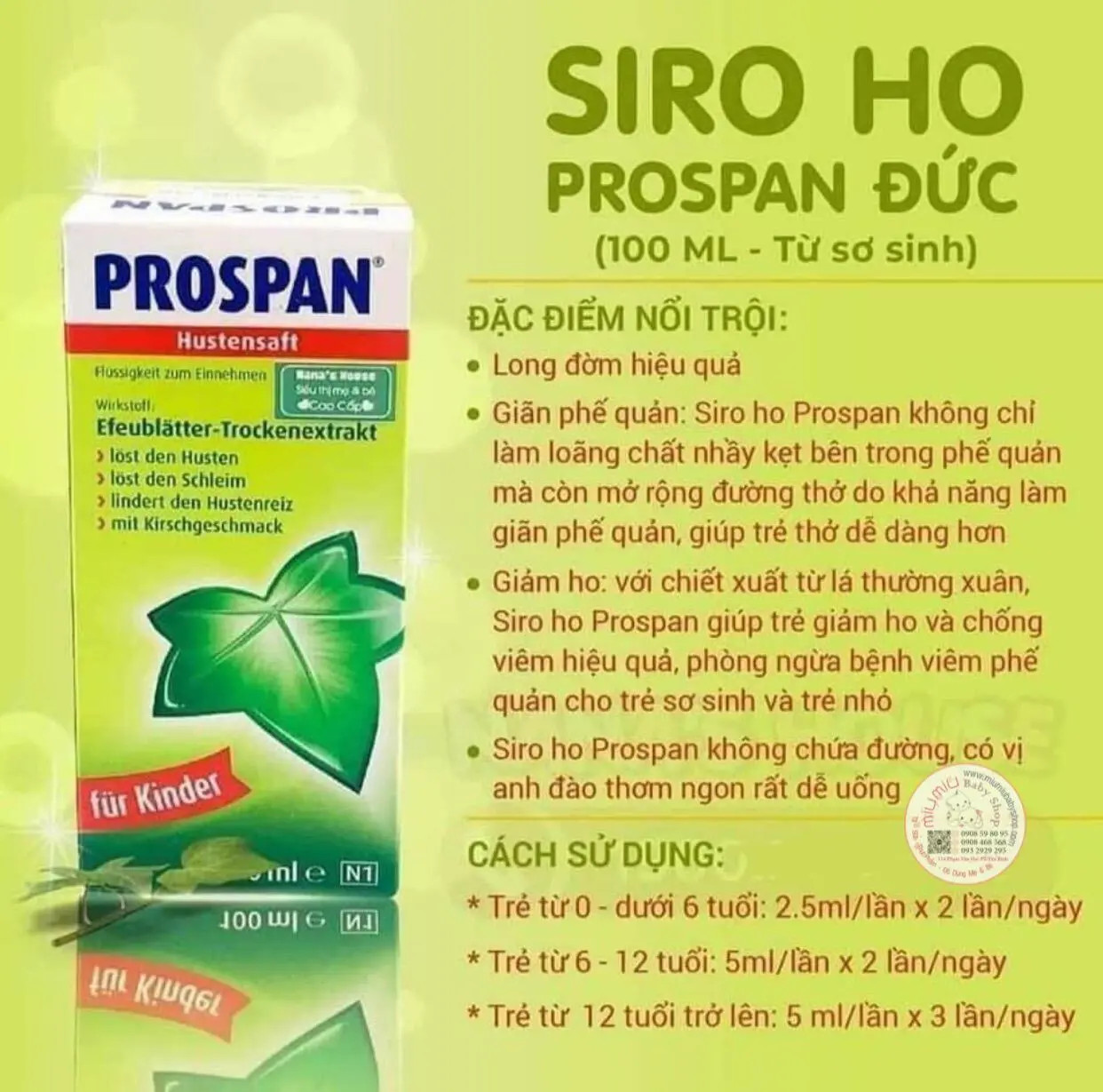 Siro ho Prospan Đức Hustensaft 100ml