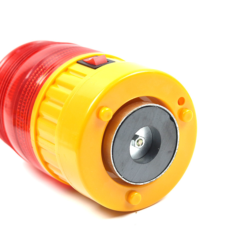 Đèn LED Cảnh Báo Màu Đỏ Đế Hít Nam Châm Dùng Pin Tiểu