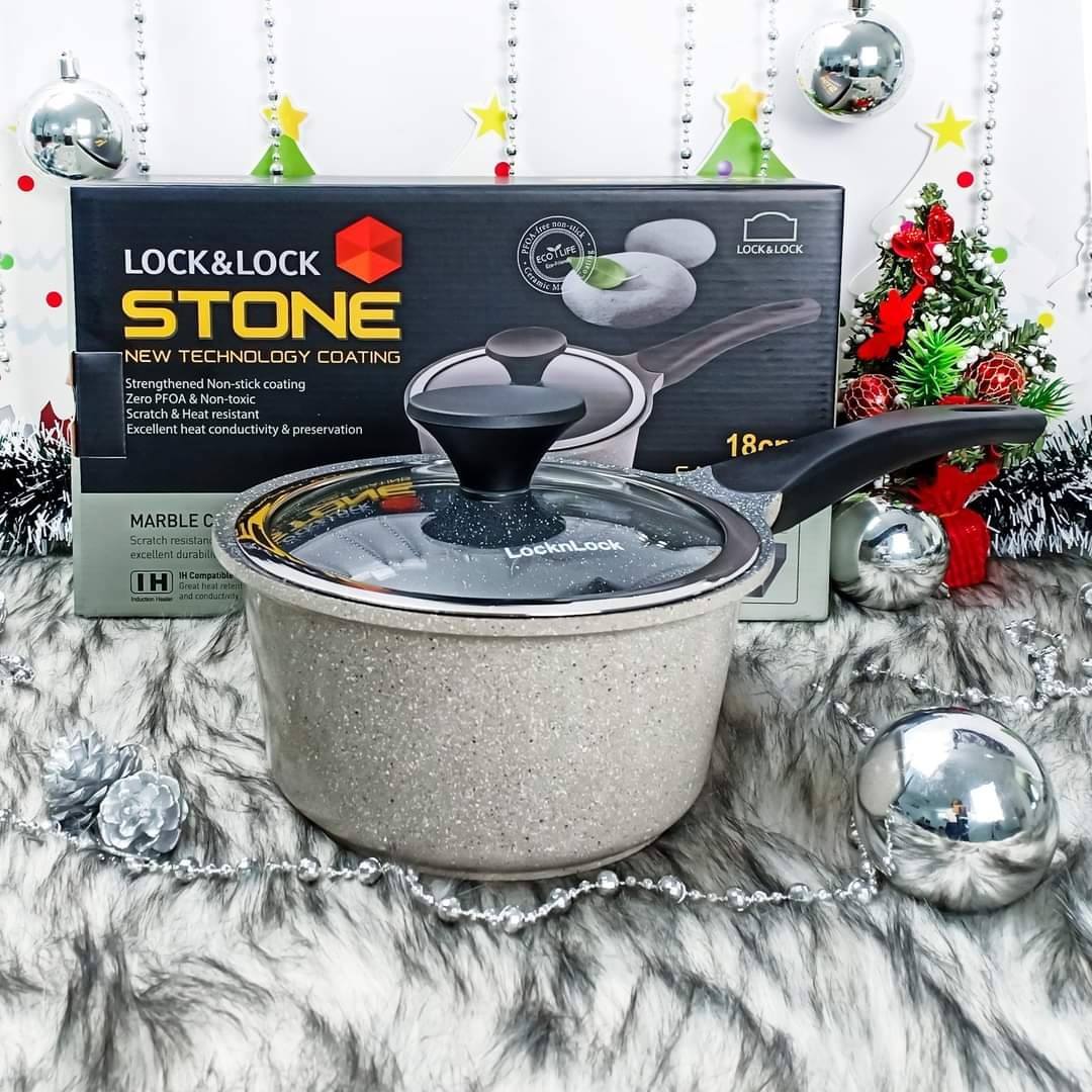 Quánh đá Stone, nồi đá Stone  18cm LOCK&LOCK LCA6181D siêu cao cấp