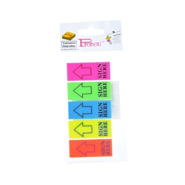 GIấy note 5 màu Pronoti Sign Here 45668