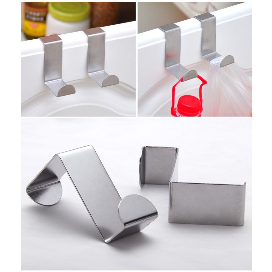 Móc treo đồ cài cửa bằng kim loại hình chữ Z đa năng, móc treo quần áo mũ túi xách dễ dàng thay đổi vị trí